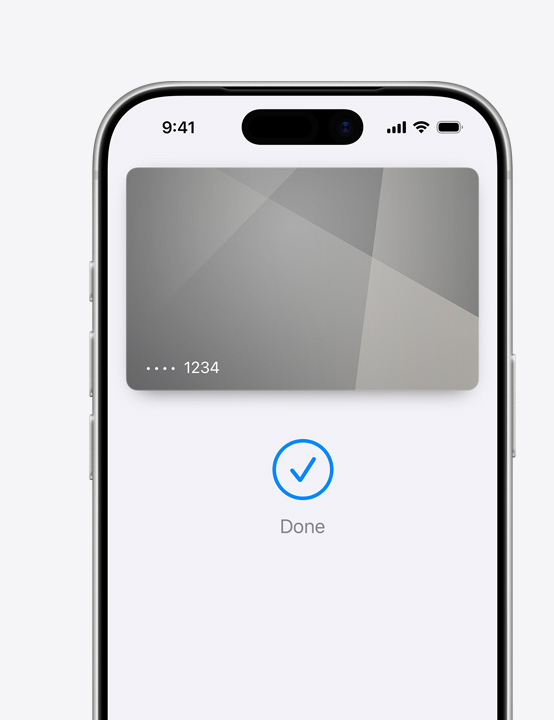 Часткове зображення екрана iPhone, на якому показано використання Mastercard в Apple Pay
